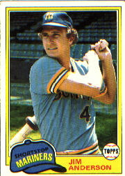 1981 Topps Baseball Cards      613     Jim Anderson